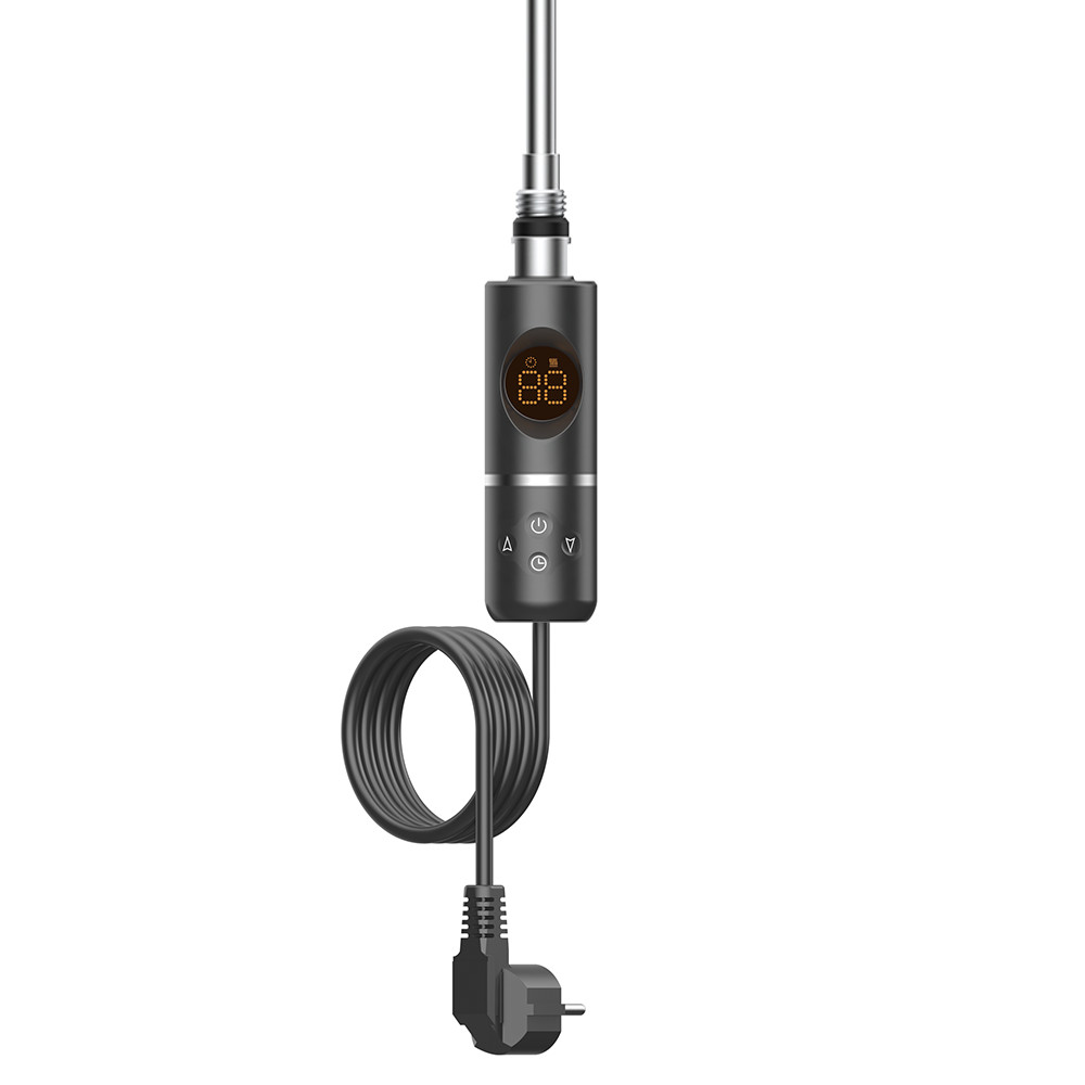 Calorifer prosoape - Leziter Uscător de prosoape cu cartuș de încălzire electrică pentru radiator cu termostat digital 600W negru