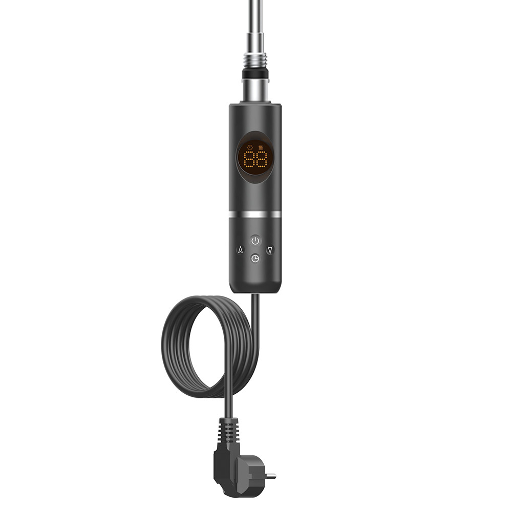 Calorifer prosoape - Leziter Uscător de prosoape cu cartuș de încălzire electrică pentru radiator cu termostat digital 800W negru