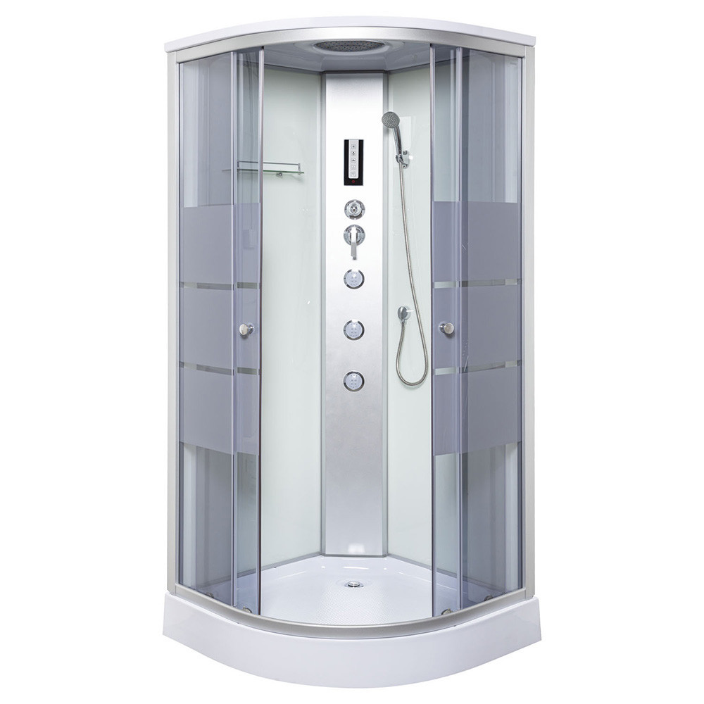 Cabină de duș cu hidromasaj - Kerra Cabină de duș cu hidromasaj curbată Lisa 90 albă