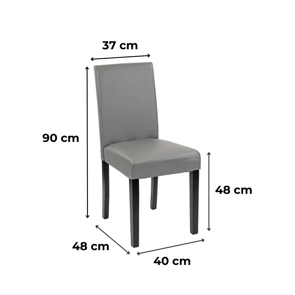 Leziter Scaun de sufragerie din piele Kelly, gri [2]