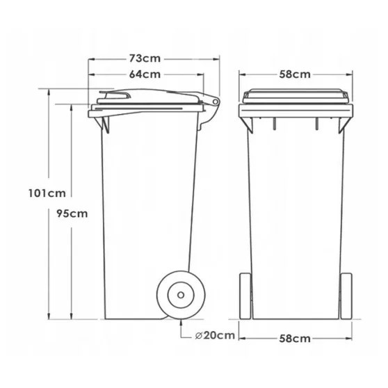 Leziter Container deșeuri 240L negru [1]