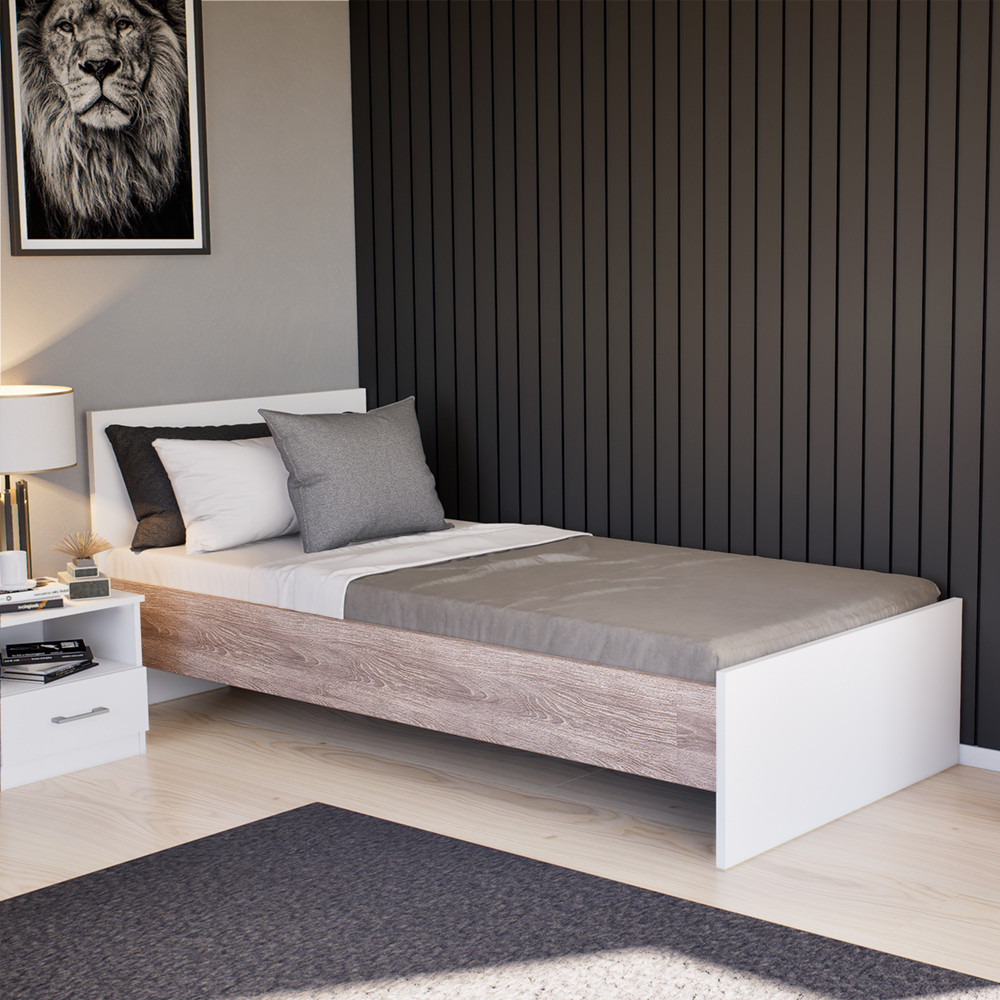 Leziter Pat single Miami 90x200 cm alb-stejar York [1]