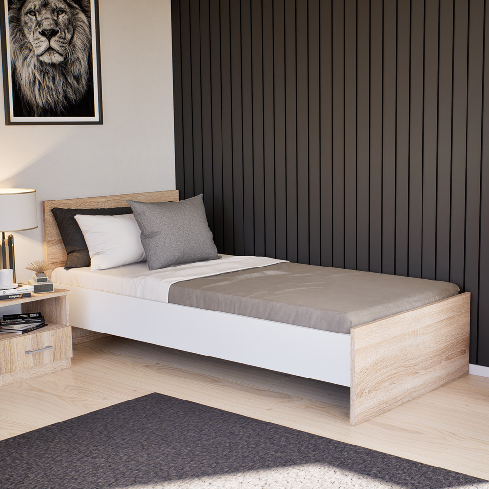 Leziter Pat single Miami 90x200 cm stejar sonoma-alb [1]