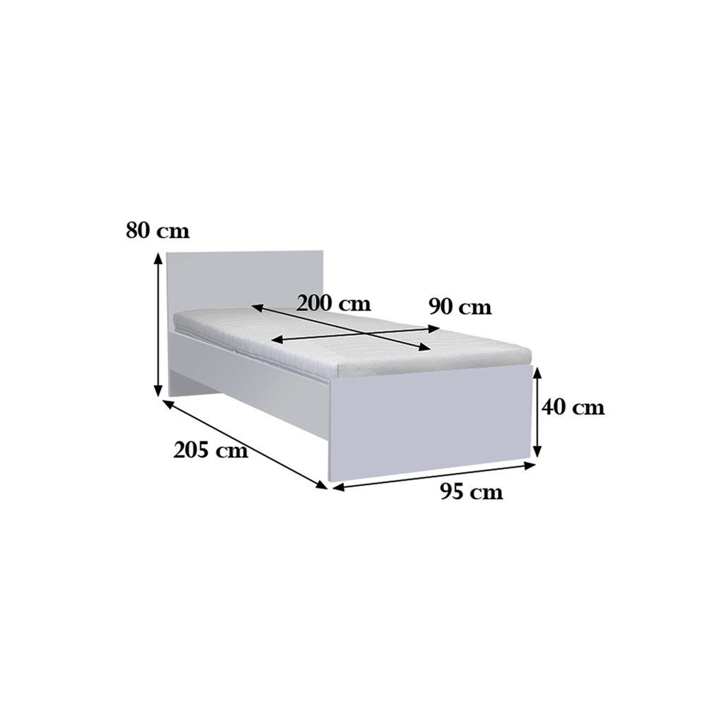 Leziter Pat single Miami 90x200 cm stejar sonoma-alb [2]