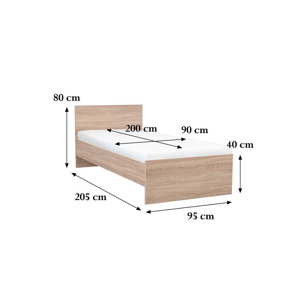 Leziter Pat single Miami 90x200 cm stejar sonoma-stejar sonoma [2]