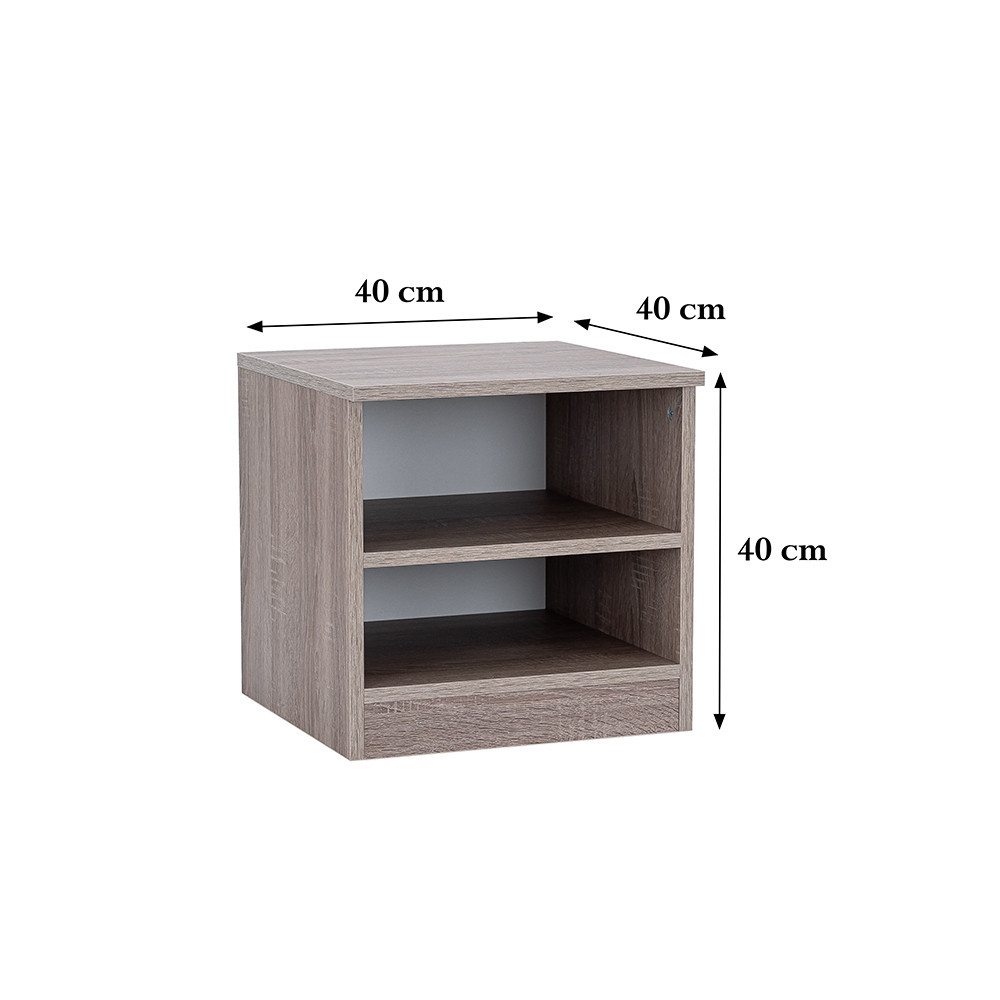 Leziter Noptieră Miami deschisă 40x40 cm stejar York-stejar York [2]