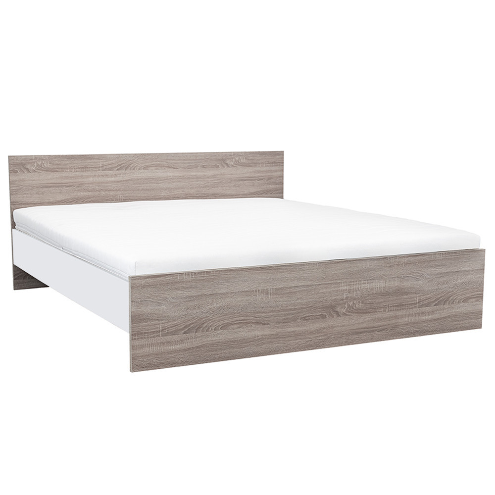 Pat dublu - Leziter Pat dublu Miami fără cadru de pat 180x200 cm stejar York-alb