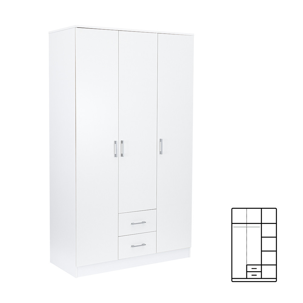 Mobilier dormitor - Leziter Dulap Miami 120x205 cm alb-alb