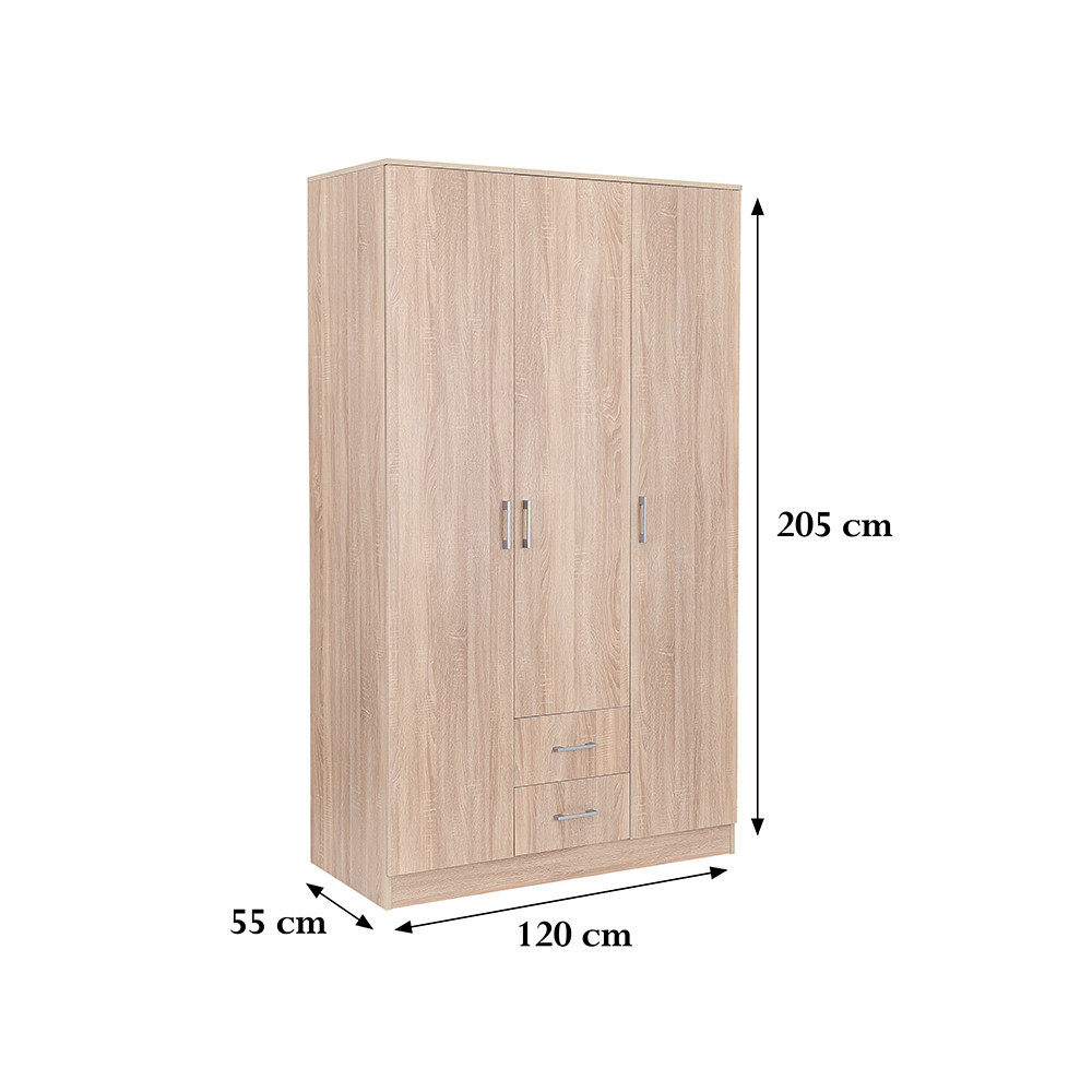 Leziter Dulap Miami 120x205 cm stejar sonoma-stejar sonoma [2]