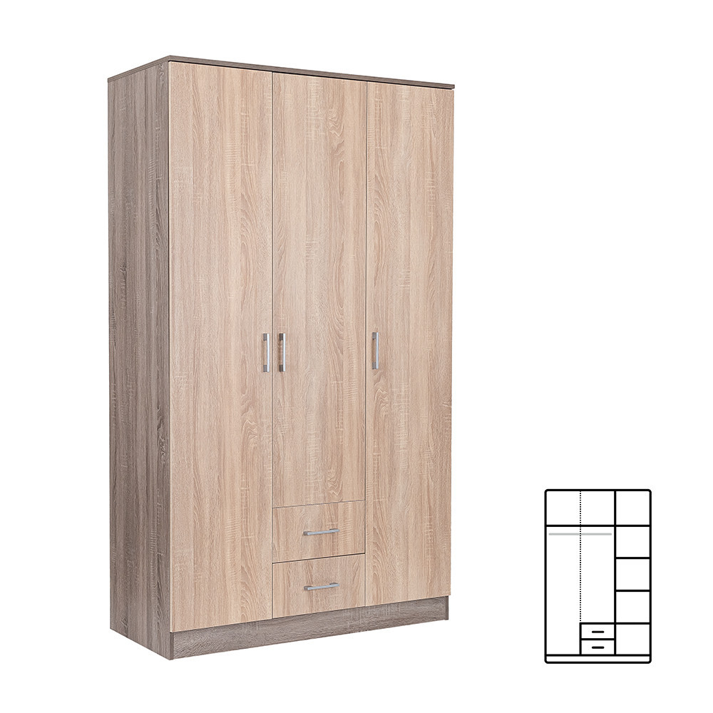 Mobilier dormitor - Leziter Dulap Miami 120x205 cm stejar Sonoma-stejar York
