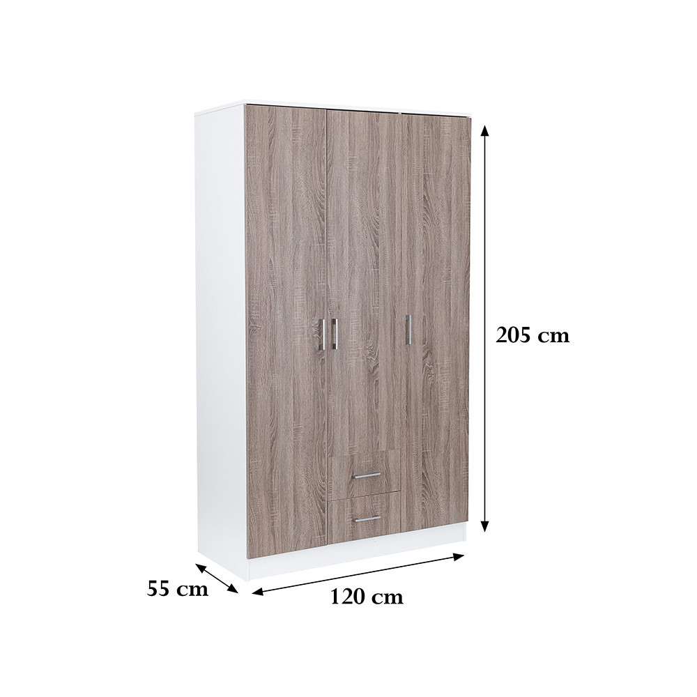 Leziter Dulap Miami 120x205 cm stejar York-alb [1]