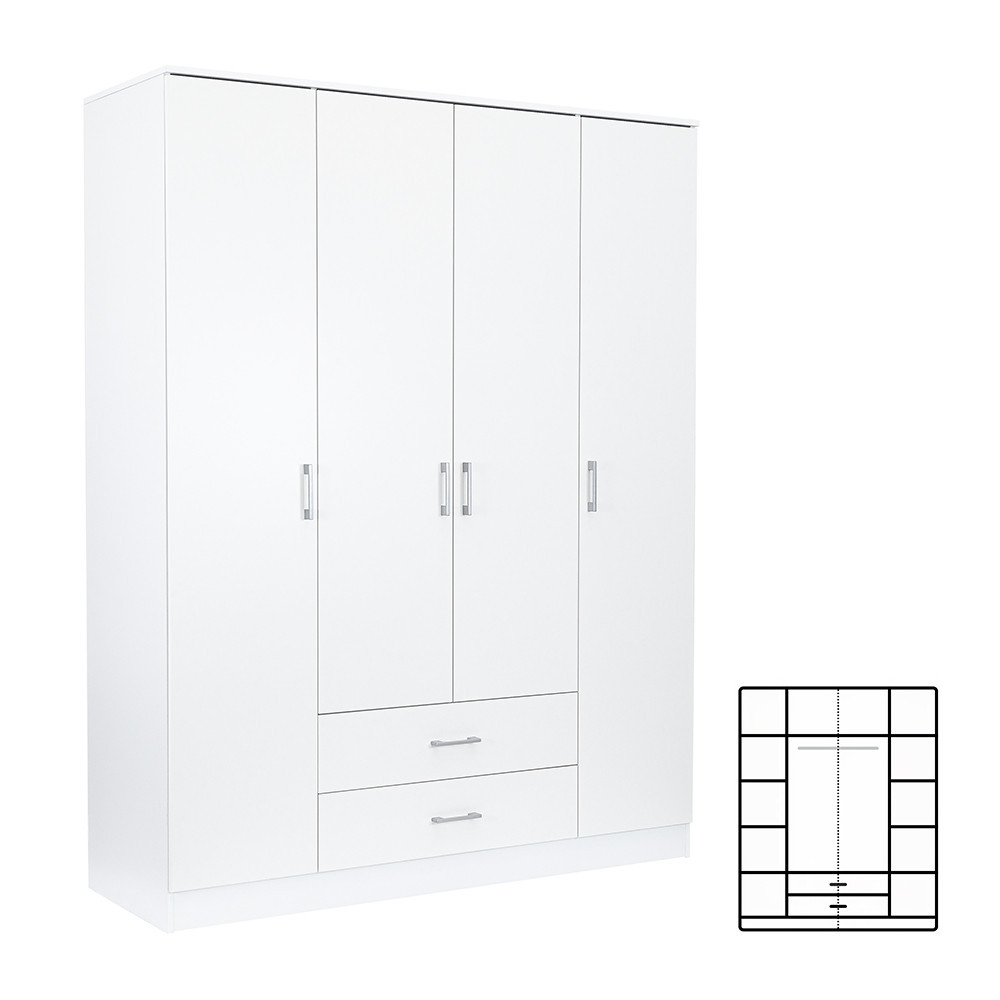Mobilier dormitor - Leziter Dulap Miami 160x205 cm alb-alb