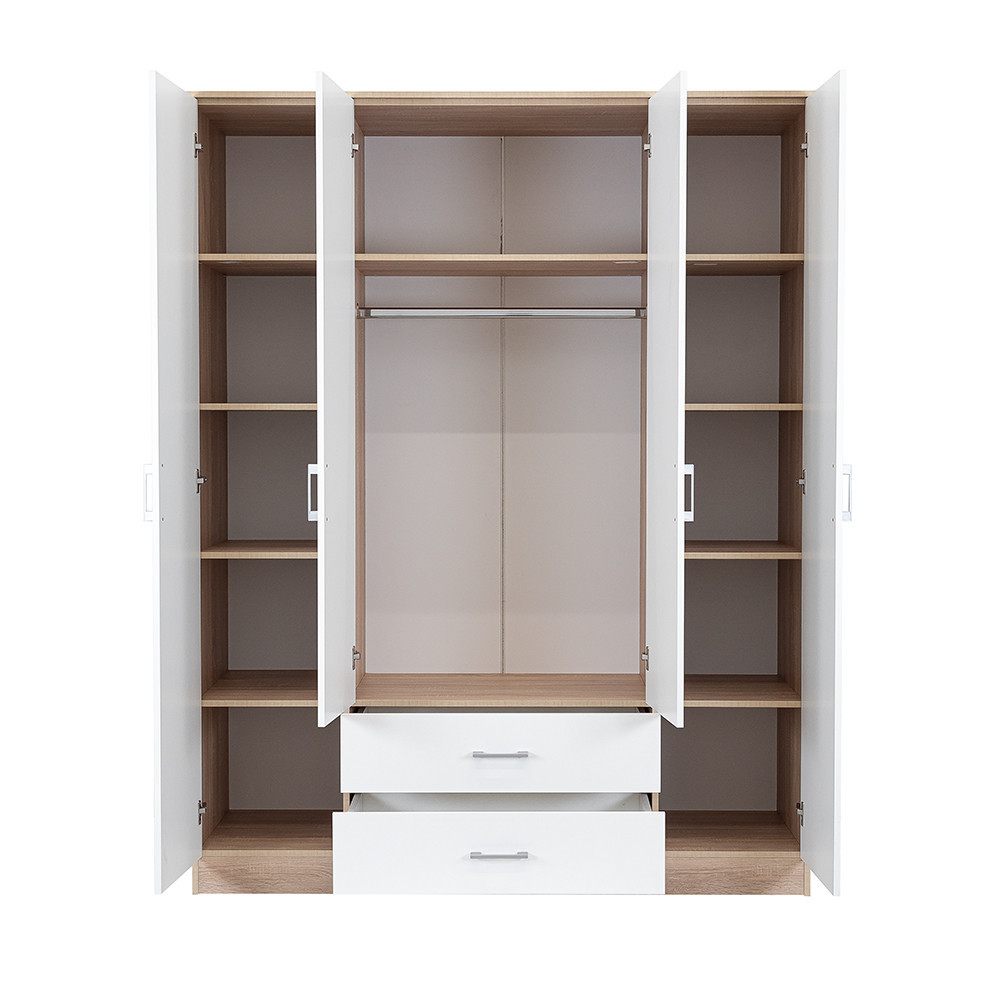 Leziter Dulap Miami 160x205 cm alb-stejar sonoma [3]