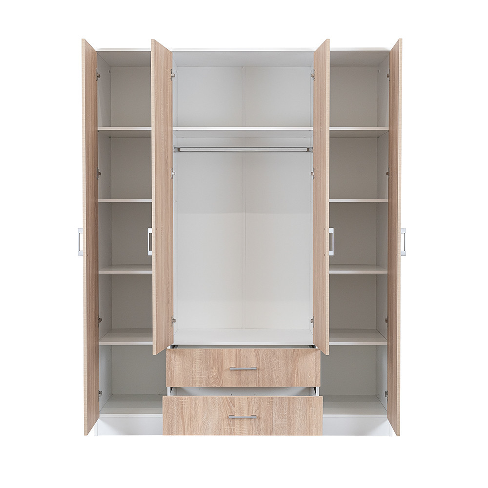 Leziter Dulap Miami 160x205 cm stejar sonoma-alb [3]