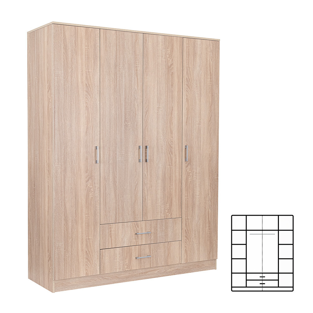 Dulap haine - Leziter Dulap Miami 160x205 cm stejar sonoma-stejar sonoma