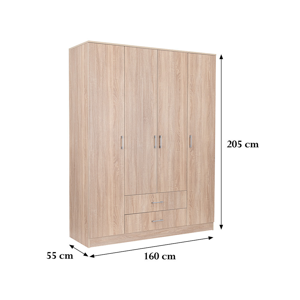 Leziter Dulap Miami 160x205 cm stejar sonoma-stejar sonoma [1]