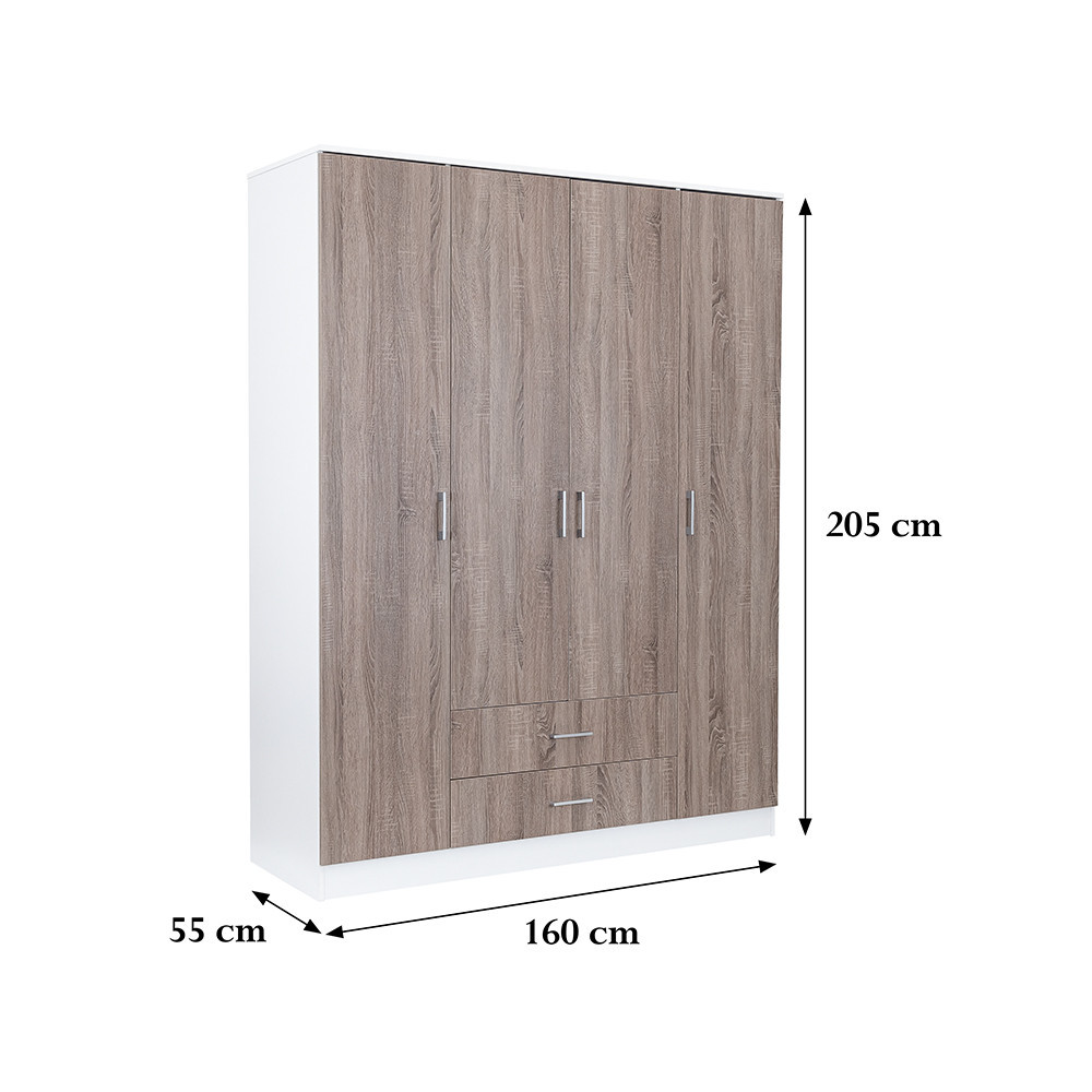 Leziter Dulap Miami 160x205 cm stejar York-alb [1]