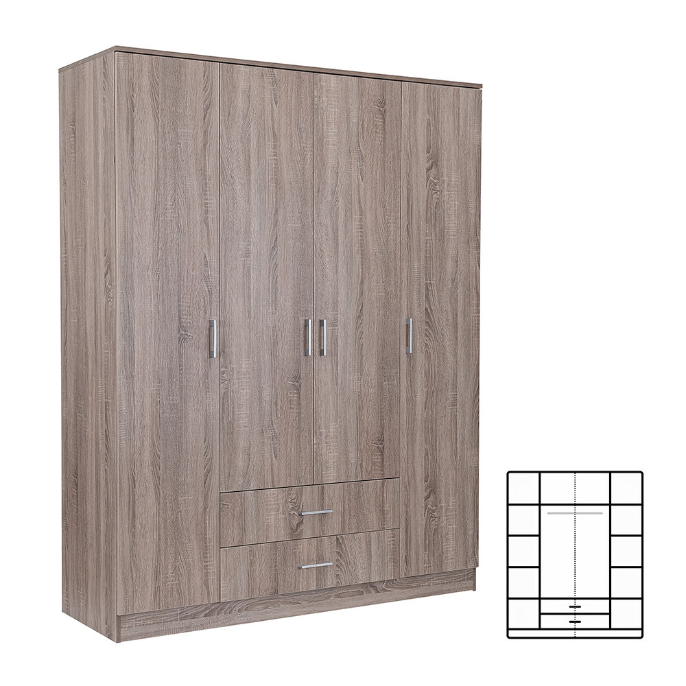 Dulap haine - Leziter Dulap Miami 160x205 cm stejar York-stejar York