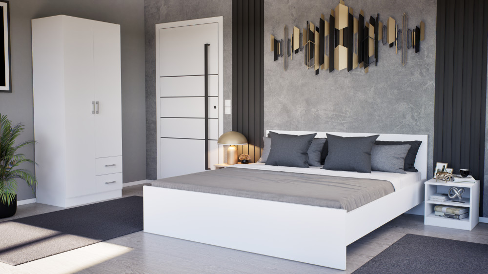 Leziter Dulap Miami 80x205 cm alb-alb [1]