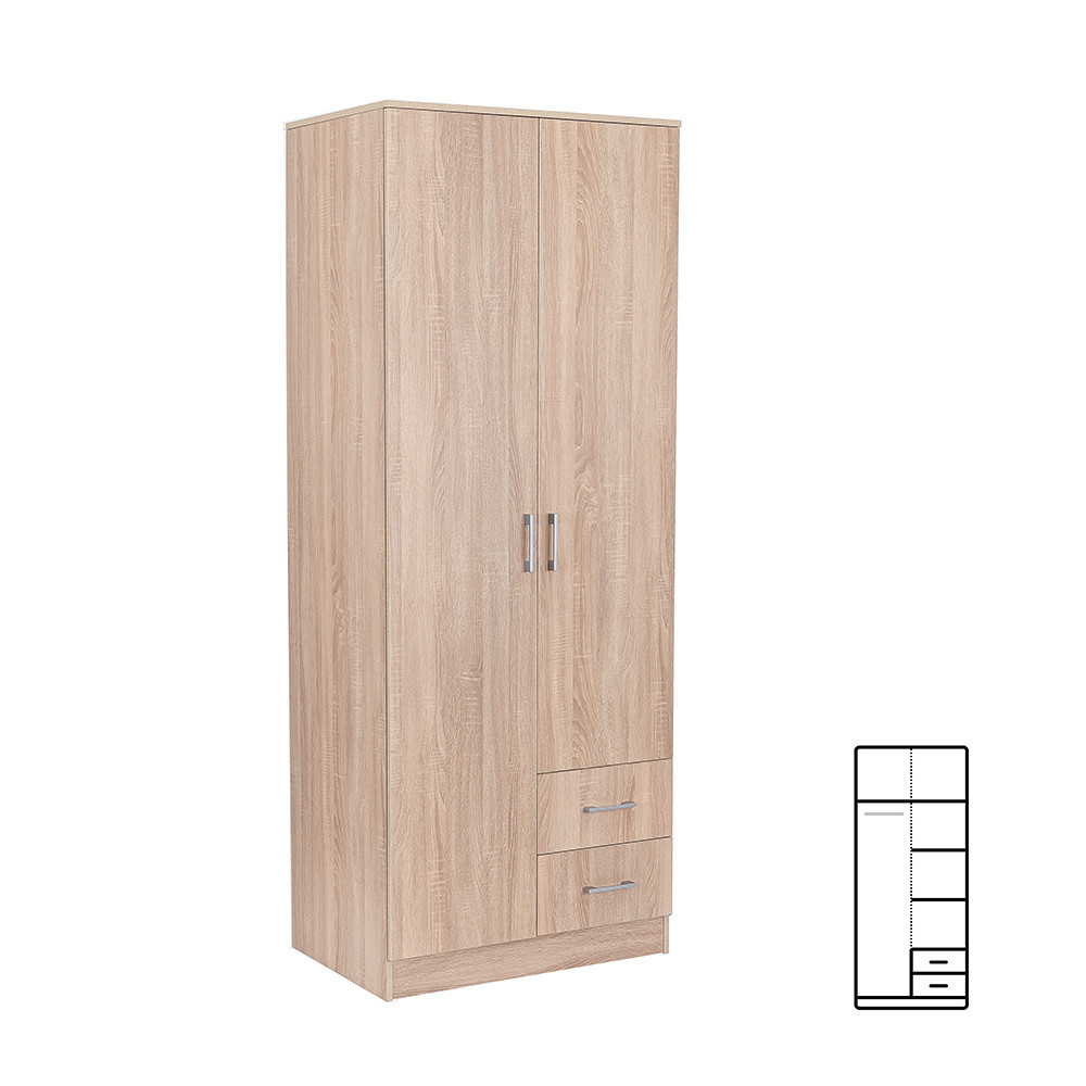Mobilier dormitor - Leziter Dulap Miami 80x205 cm stejar sonoma-stejar sonoma
