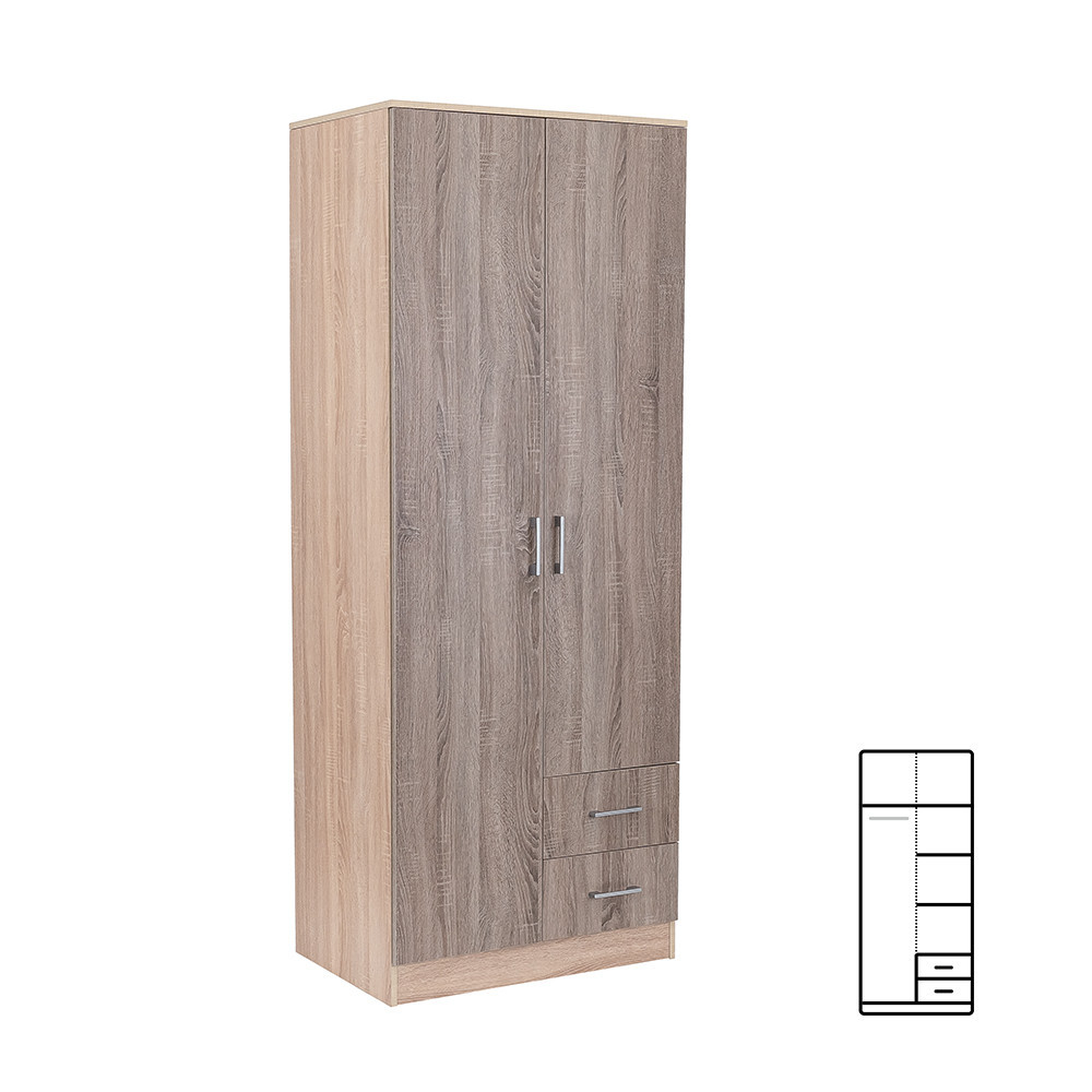 Mobilier dormitor - Leziter Dulap Miami 80x205 cm stejar York-stejar Sonoma