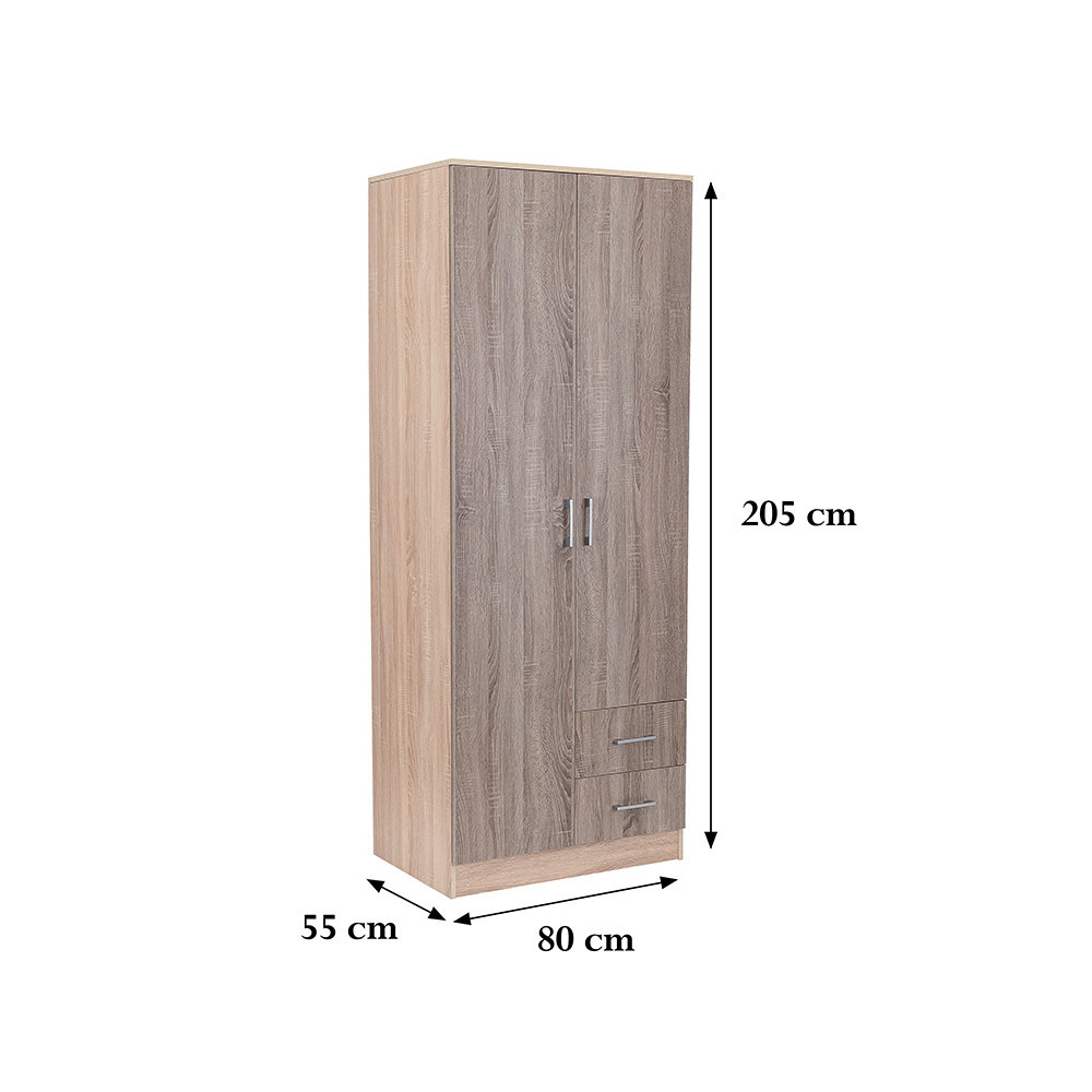 Leziter Dulap Miami 80x205 cm stejar York-stejar Sonoma [1]