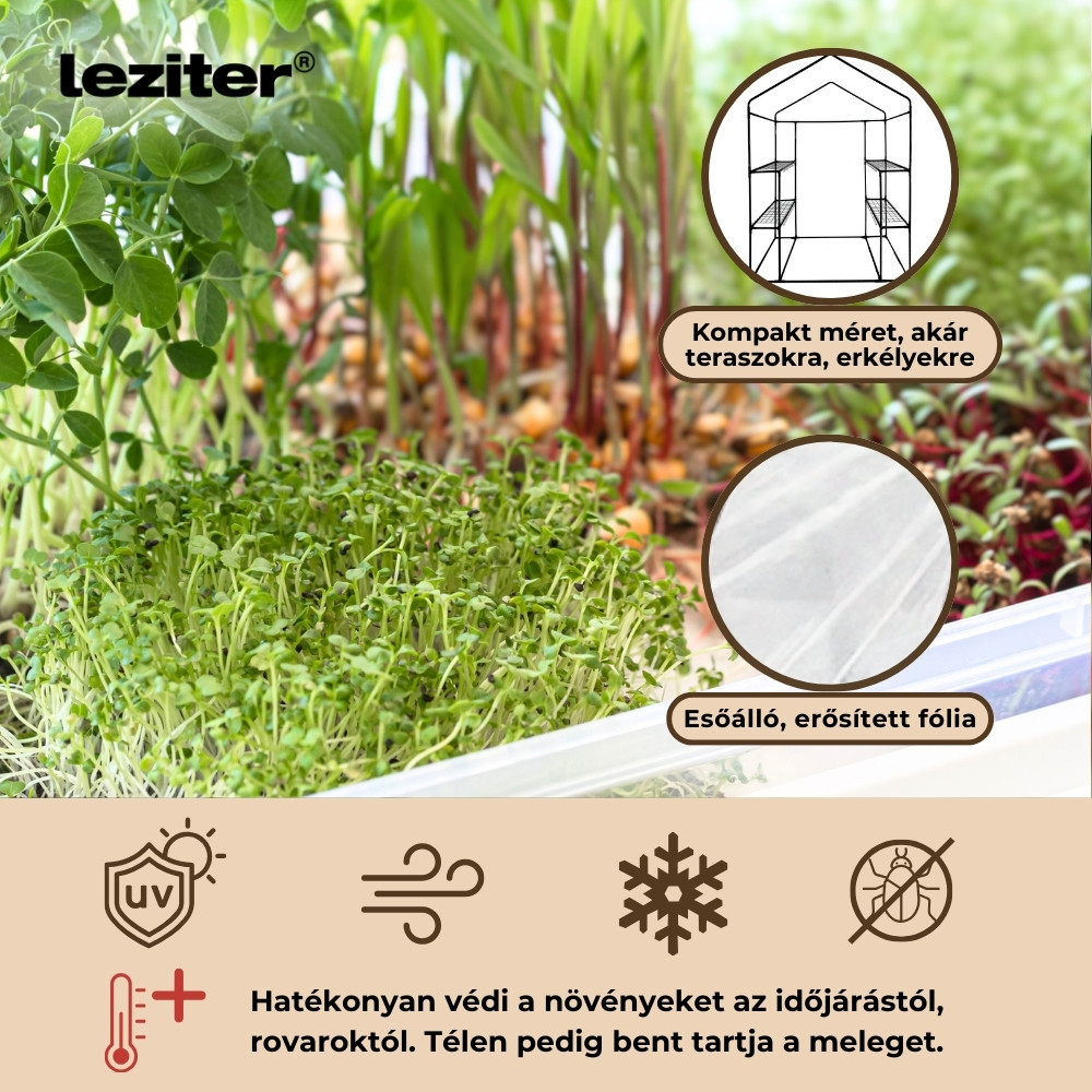 Leziter Seră de balcon 143x73x195 cm transparentă [4]