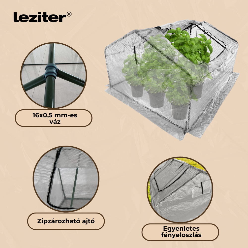 Leziter Folie pentru pat germinativ 180x140x94 cm albă [3]