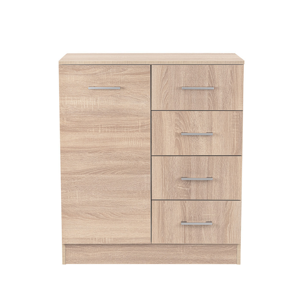 Leziter Comodă Miami cu 1 ușă și 4 sertare 80x92 cm stejar sonoma-stejar sonoma [3]