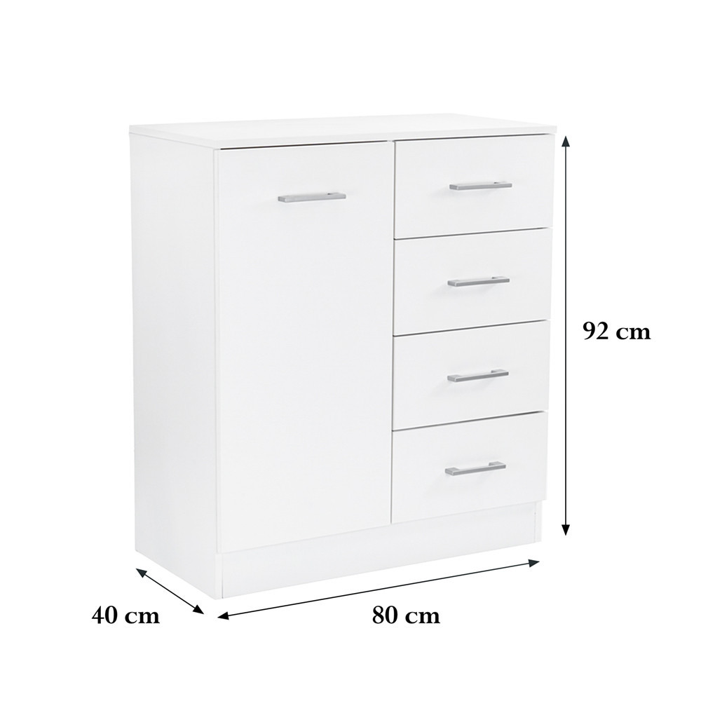 Leziter Comodă Miami cu 1 ușă și 4 sertare 80x92 cm stejar Sonoma-stejar York [1]