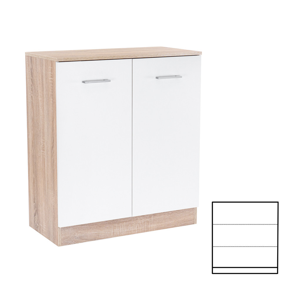 Comodă - Leziter Comodă Miami cu 2 uși 80x92 cm alb-stejar sonoma