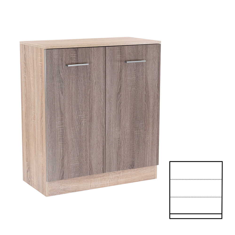 Mobilier dormitor - Leziter Comodă Miami cu 2 uși 80x92 cm stejar York-stejar Sonoma