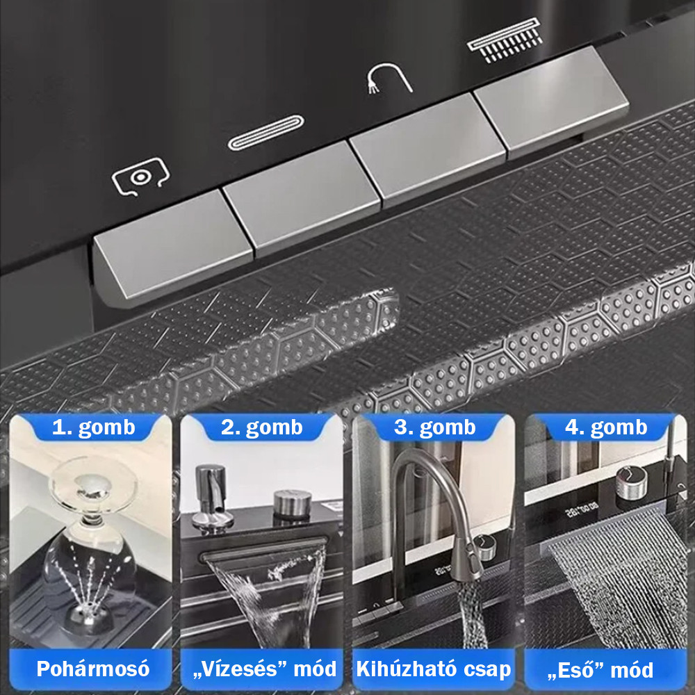 Leziter Chiuvetă multifuncțională Catania din oțel inoxidabil cu baterie digitală [6]