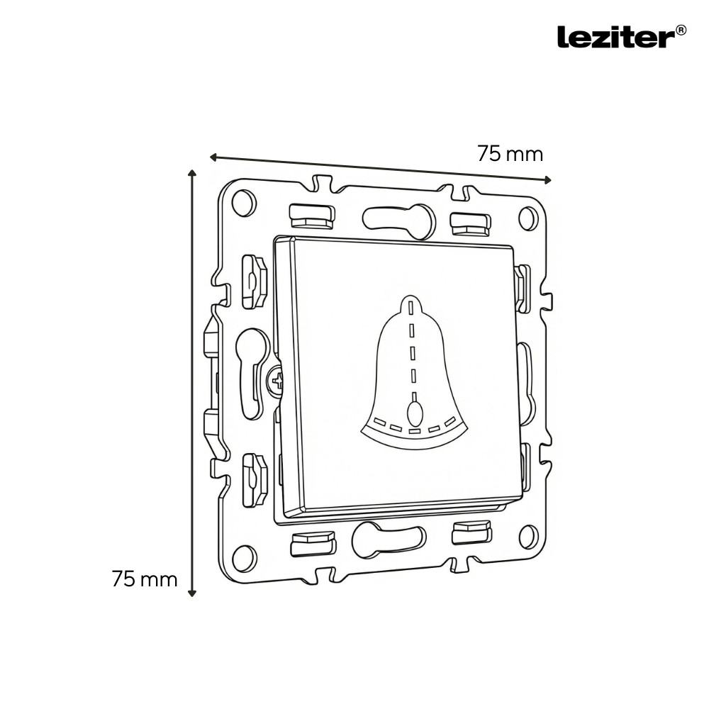 Leziter Comutator clopot Nova 101N cu cadru gri [2]