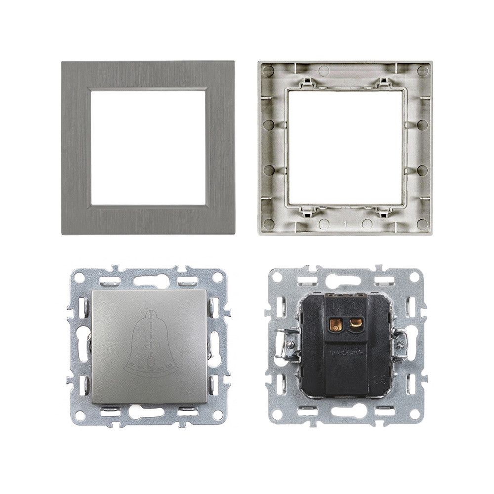 Leziter Comutator clopot Nova 101N cu cadru gri [4]