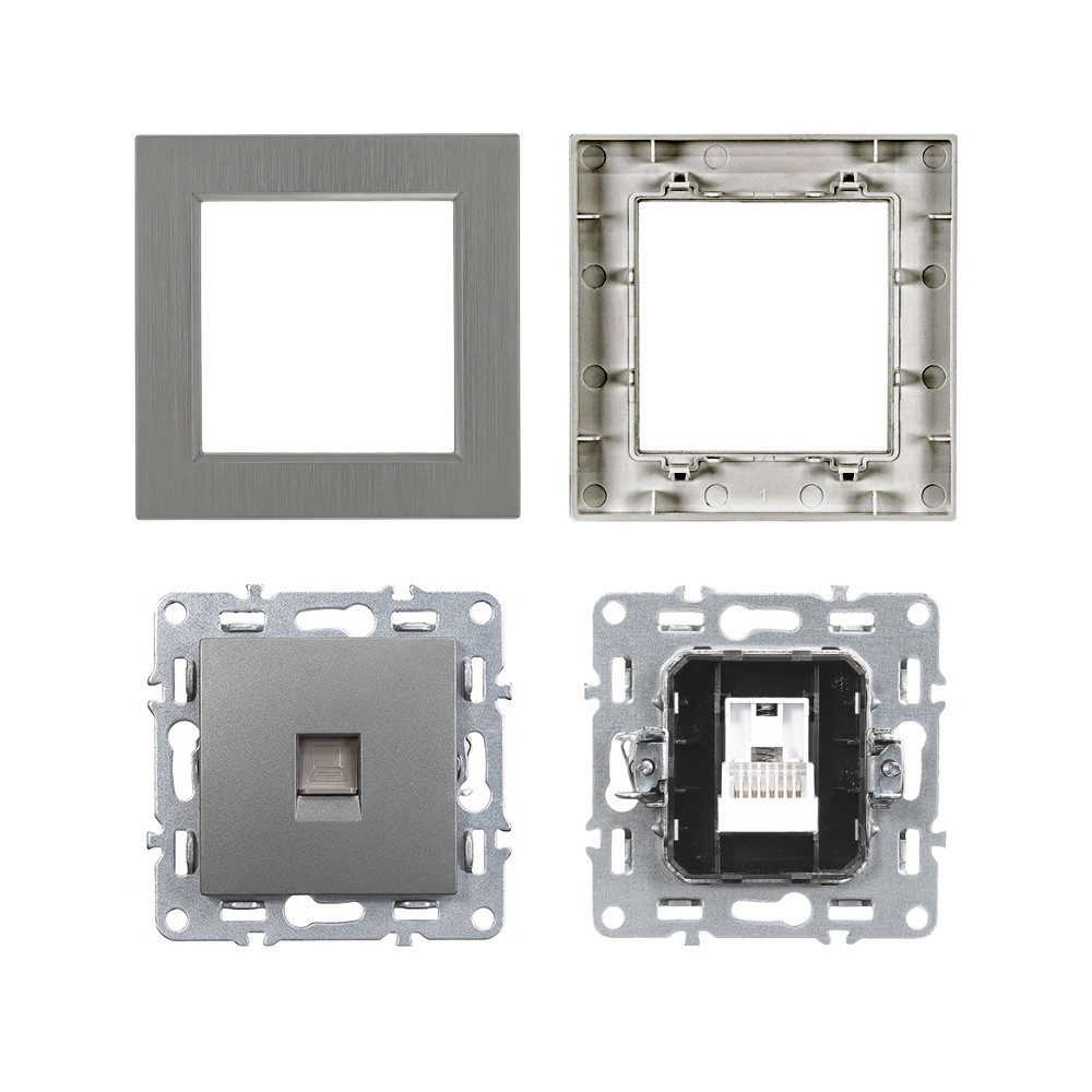 Leziter Priză Nova UTP RJA-45 cu cadru gri [3]