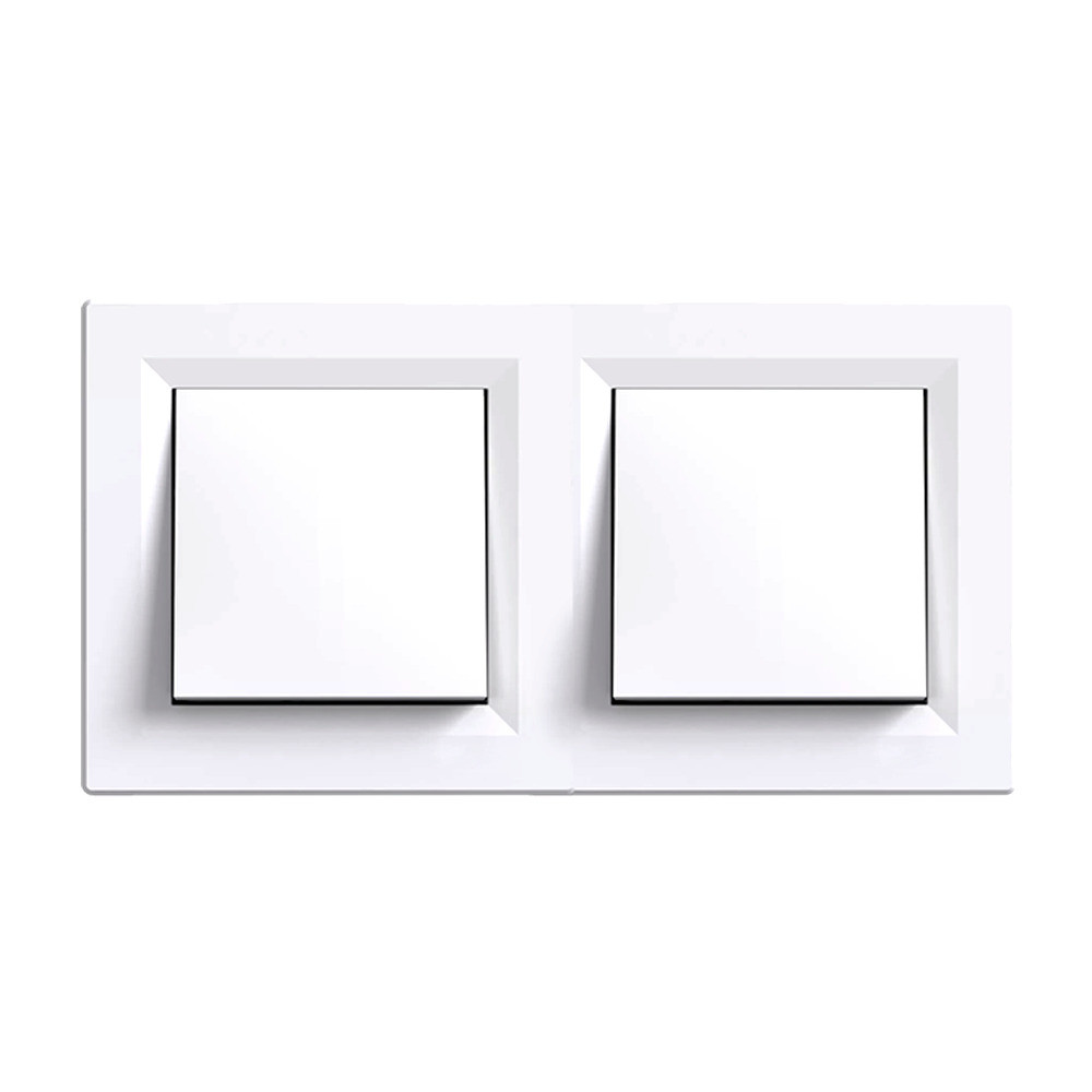 Întrerupător de alimentare - Leziter Întrerupător unipolar cu circuit dublu Nova 101 cu cadru alb