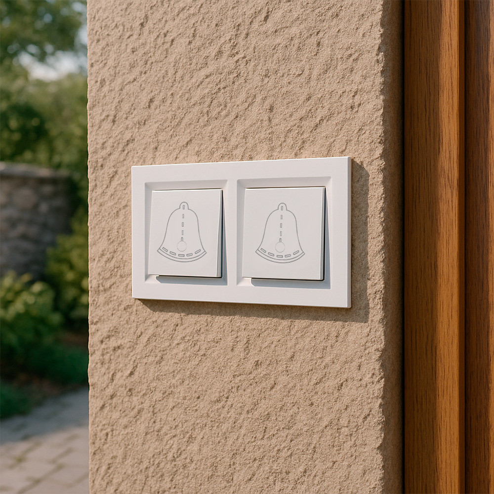 Leziter Întrerupător cu clopot dublu Nova 101N cu cadru alb [1]