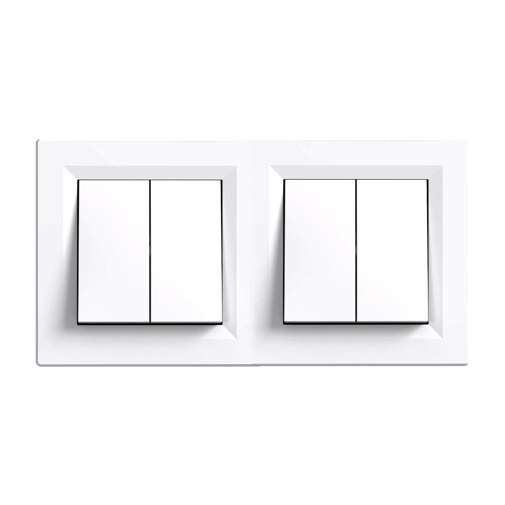 Întrerupător de alimentare - Leziter Nova dublu candelabru comutator 105 cu cadru alb