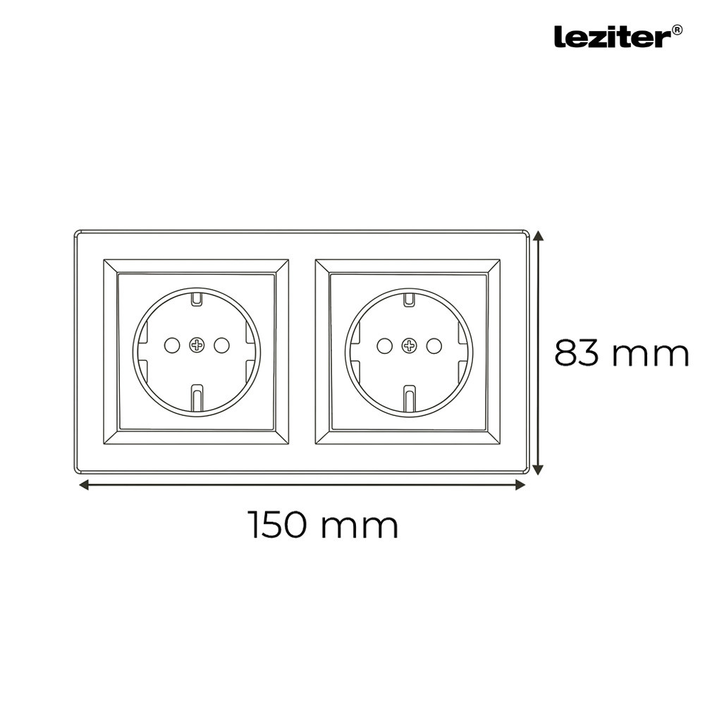 Leziter Priză dublă Nova cu cadru alb [2]