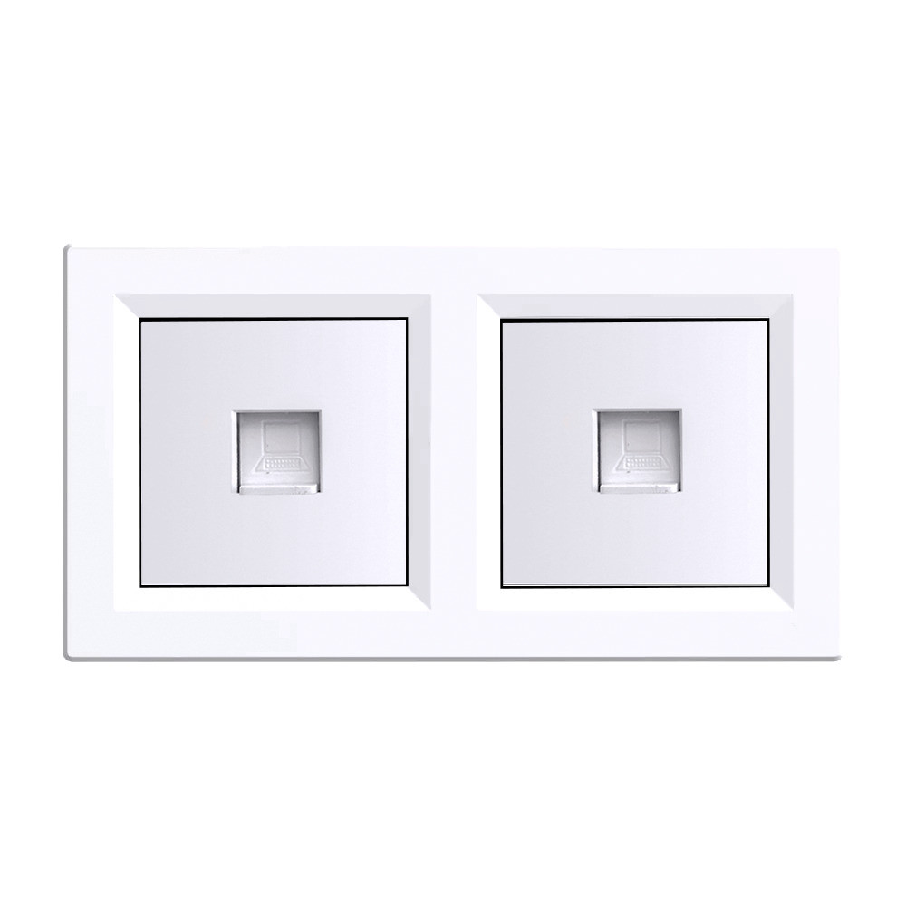 Electronică - Leziter Nova dublă priză UTP RJA-45 cu cadru alb