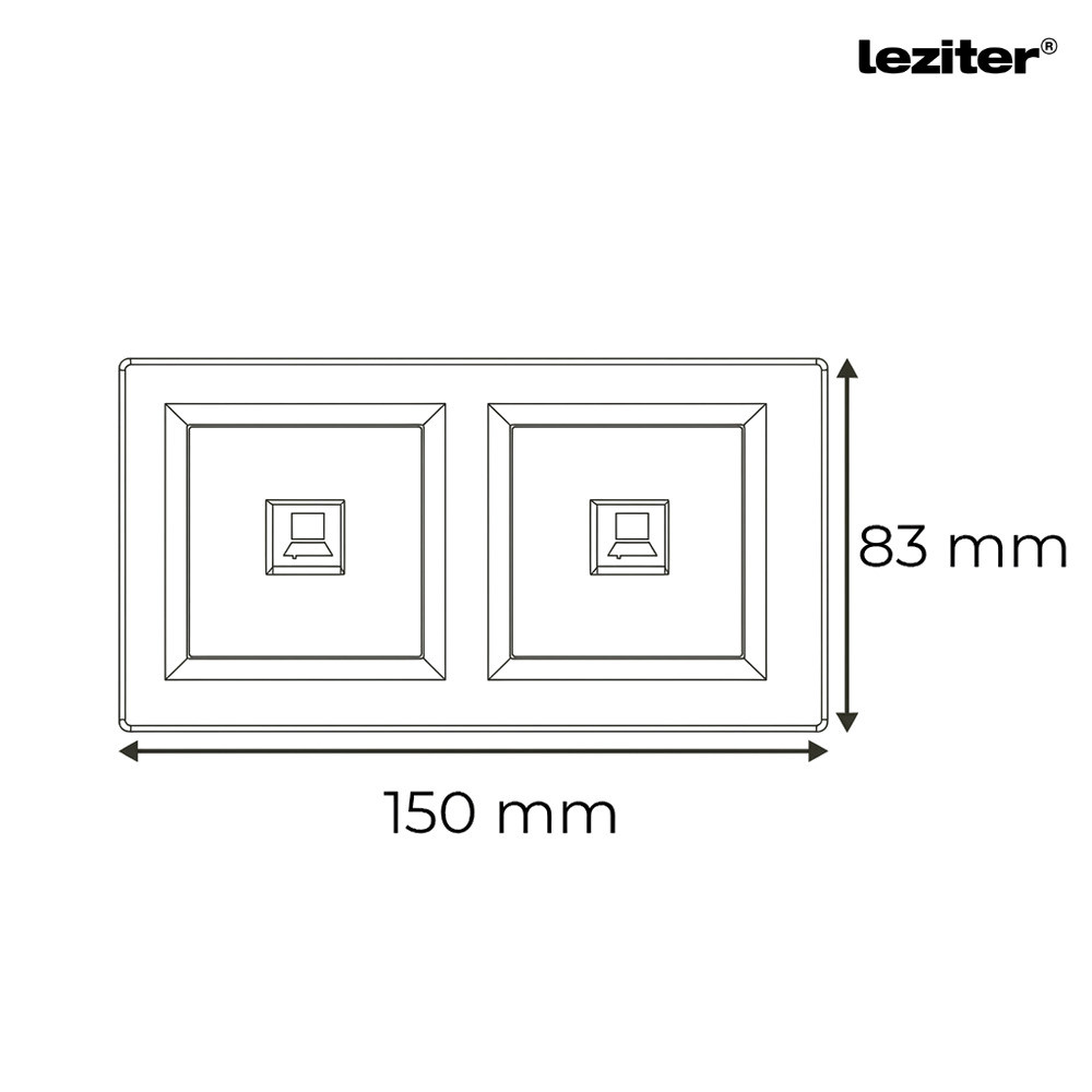 Leziter Nova dublă priză UTP RJA-45 cu cadru alb [2]