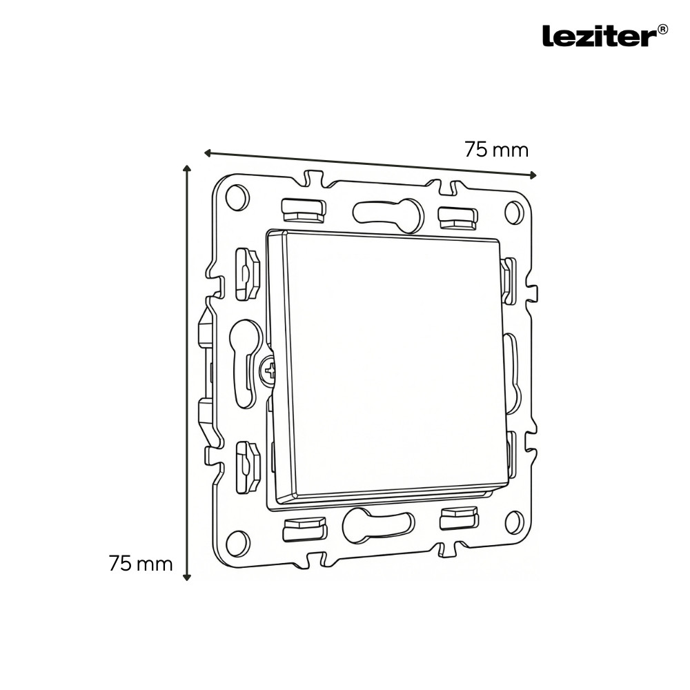 Leziter Întrerupător unipolar Nova dublu cu un singur circuit 101 cu cadru gri [2]
