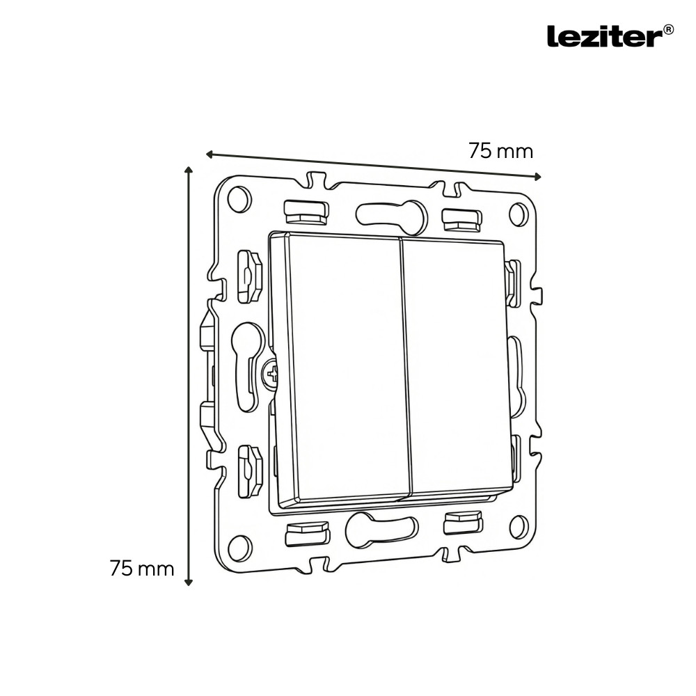 Leziter Nova dublu candelabru comutator 105 cu cadru gri [2]