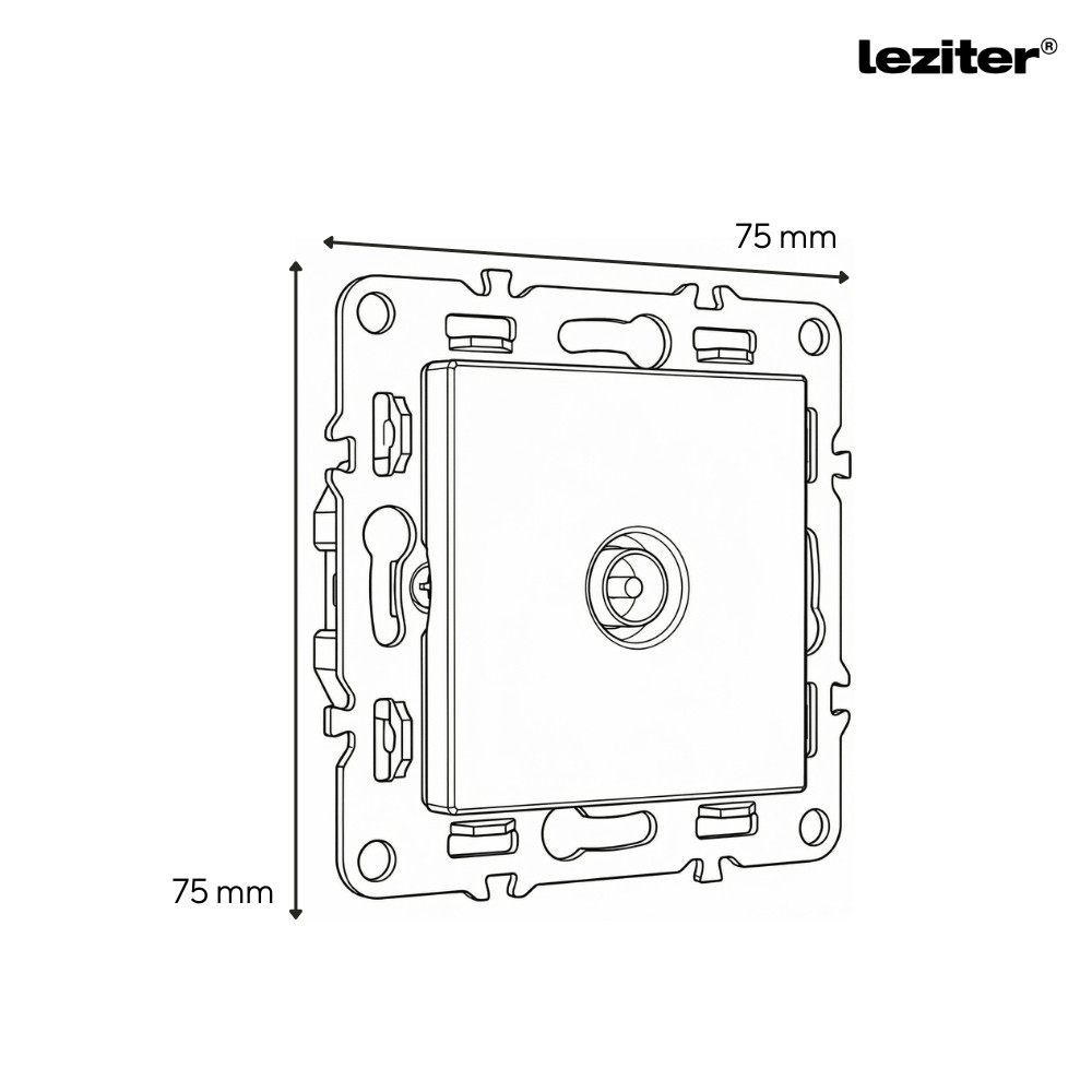Leziter Ștecher Nova, USB, priză TV cu cadru gri [3]