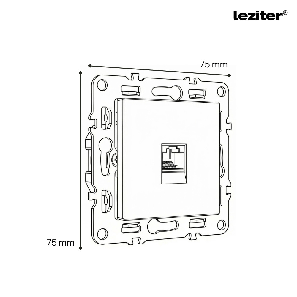 Leziter Ștecher Nova, UTP, cu conector TV, cadru gri [4]