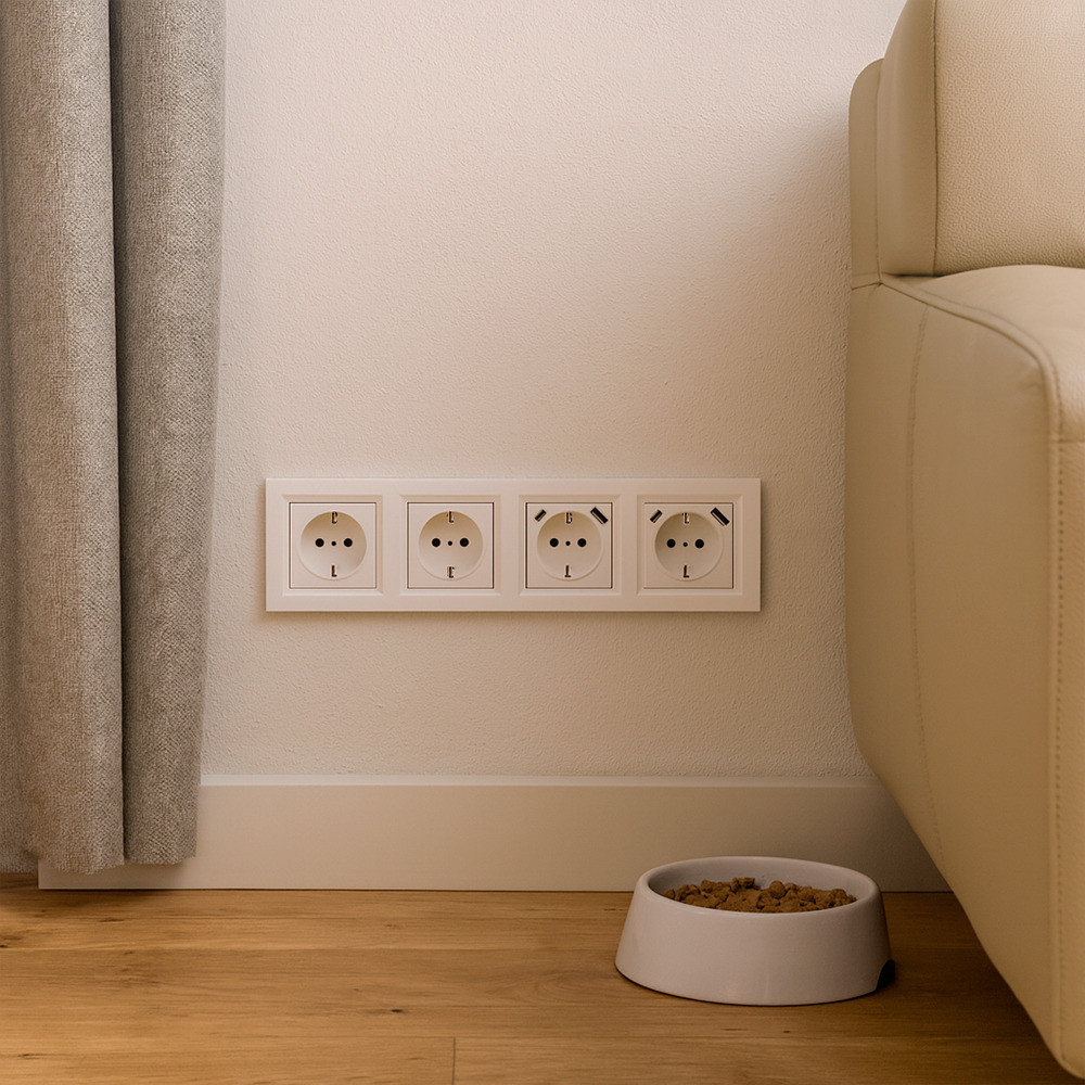 Leziter Nova IV două premiu cu două conectori USB cu cadru alb [1]