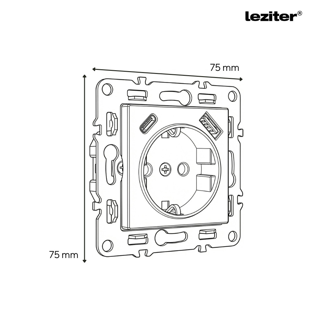 Leziter Nova IV două premiu cu două conectori USB cu cadru alb [3]