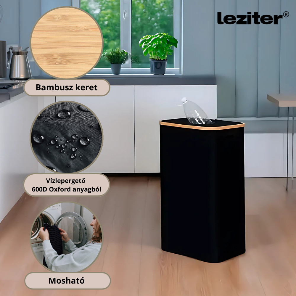 Leziter Colector selectiv de sticle 100l negru [3]