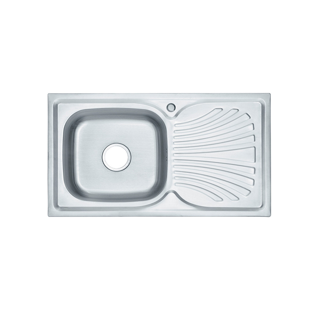 Chiuvetă inox - Leziter Chiuvetă Boli pătrată cu o singură cuvă cu picurare din oțel inoxidabil